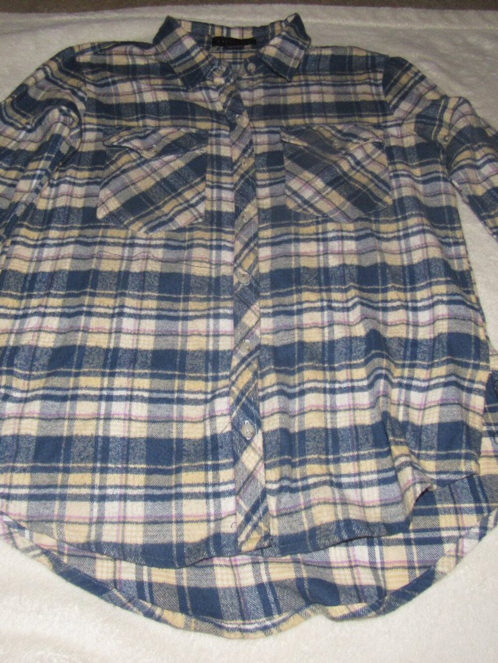 Sanctuary Blue Flannel Top  Size Small  USED